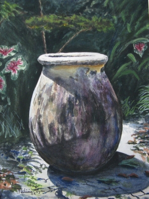 Vase in Courtyard